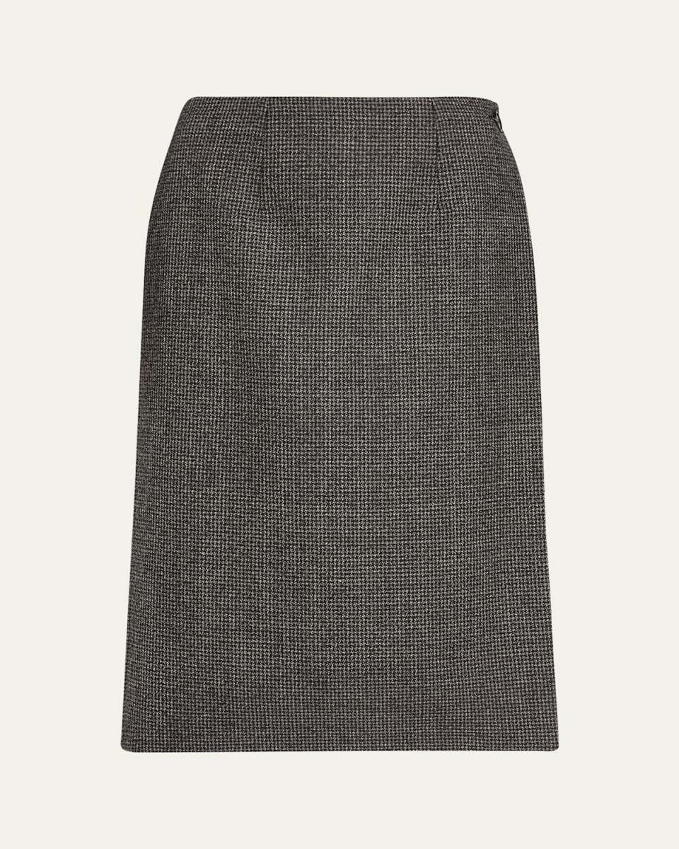 Reversible Midi Wool Suit Skirt